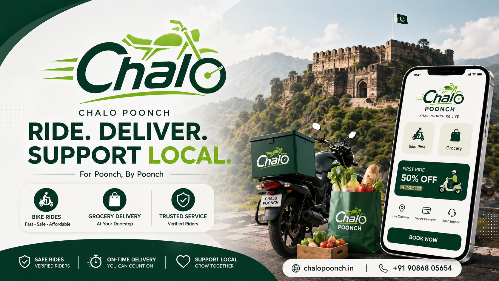 ChaloPoonch App – Bike Rides & Grocery Delivery in Poonch